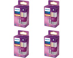 Philips Voordeelverpakking - E14 - LED Afzuigkaplamp - Helder - 40W - Niet Dimbaar - Warmwit Licht - Set van 4 Stuks