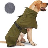 Hondenregenjas - Hondenjas - Hond waterdichte winterjassen - Hond winddichte jas - Hondenwinterjas - Reflecterende strip - Groen - Maat XXL - Perfect voor Middelgrote honden - Grote honden