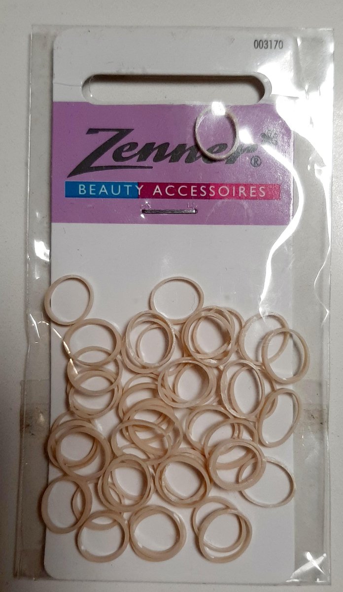 Zenner - rubberen elastiekjes 1cm - 48 haarelastiekjes beige nude - rubber elastiekje