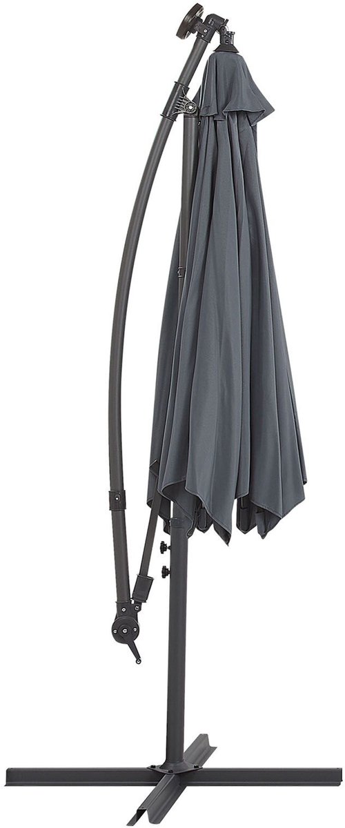 Beliani CORVAL - Led Parasol - grijs - polyester