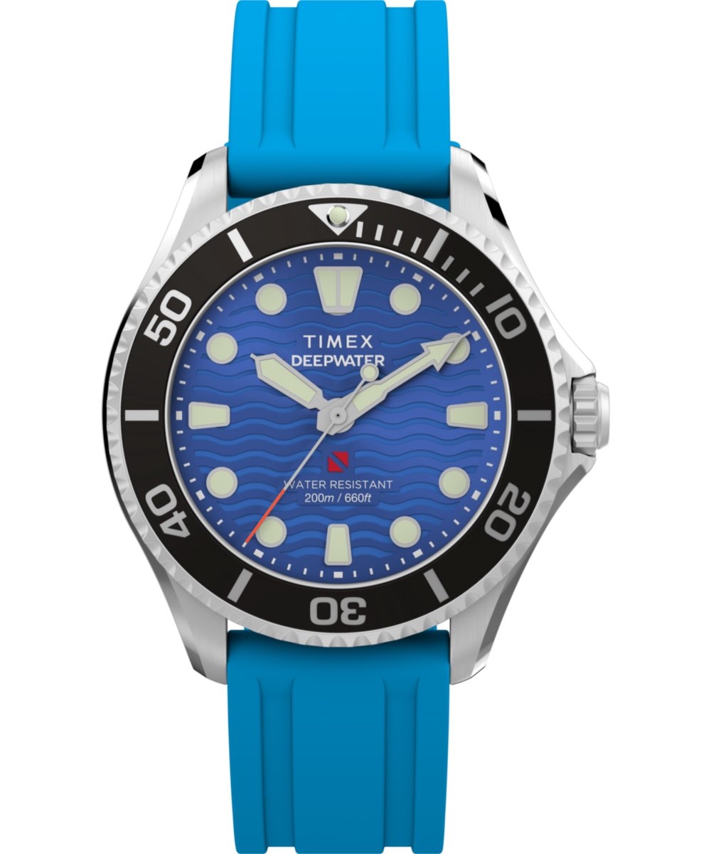 Timex Deep Water Meridian TW2Y40400 Horloge - Kunststof - Blauw - Ø 38 mm