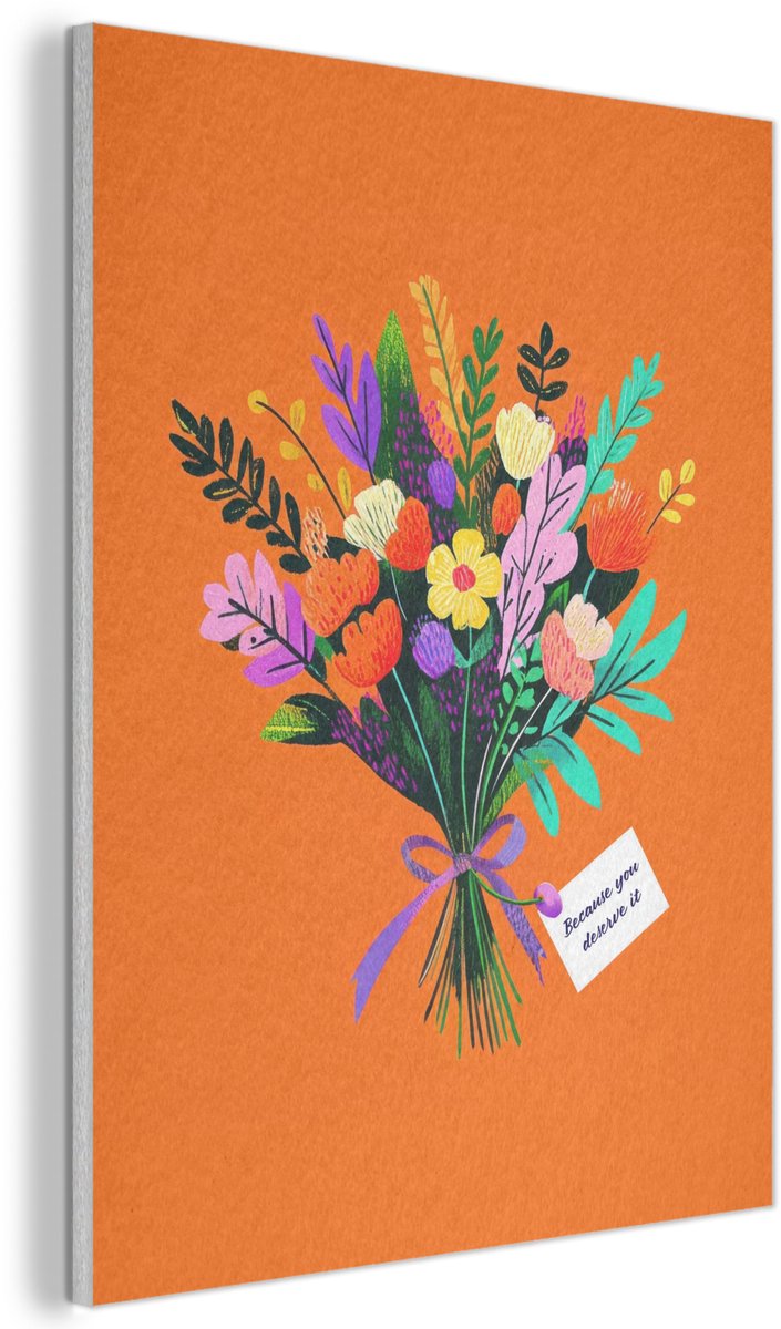 Akoestisch wandpaneel 30x40 cm - Vilt schilderij Kaartje - Boeket - Bloemen - Akoestische panelen - Geluidsdempende wanddecoratie - Geluidsisolatie woonkamer - Muurdecoratie geluidspanelen - Moederdag cadeautje - Cadeau voor mama