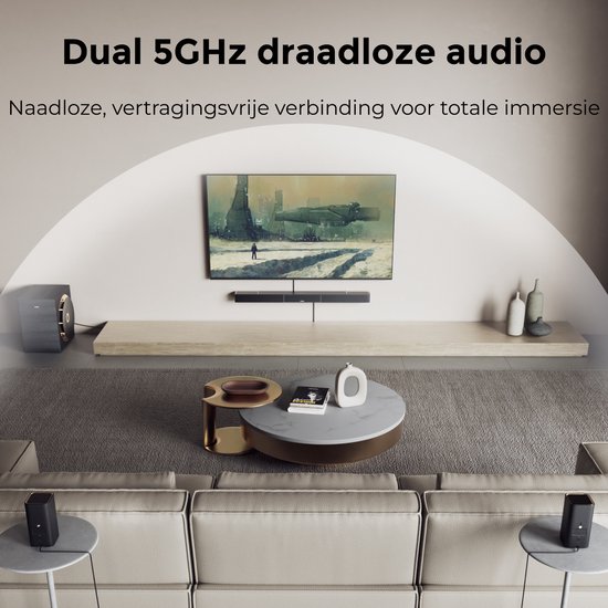 ULTIMEA Skywave X70 - 7.1.4ch soundbar met Dolby Atmos, surround sound-systeem met 2 surround speakers, soundbar voor Smart TV, home cinema soundbar met subwoofer, Bluetooth 5.4, HDMI eARC van Ultimea — afbeelding 4