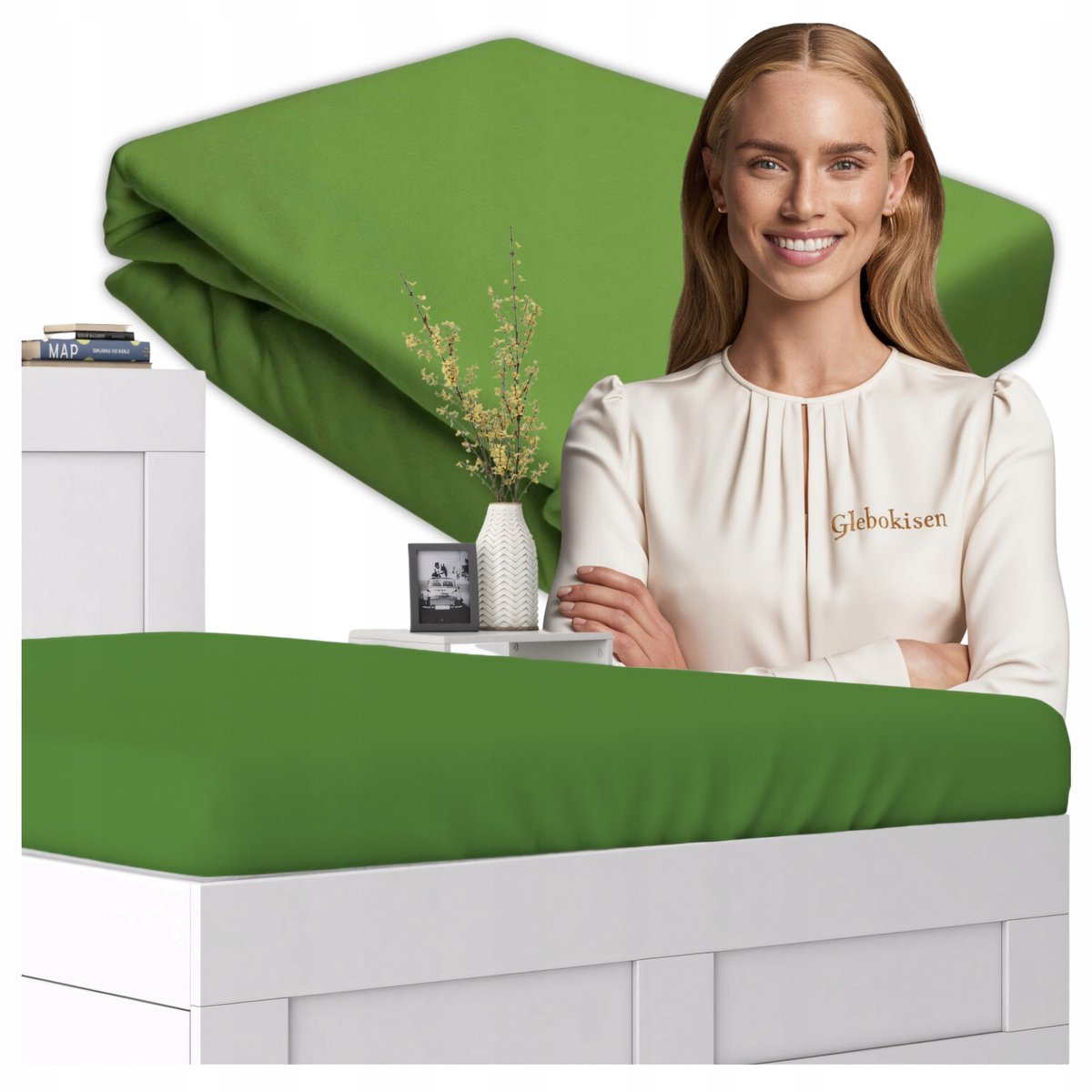 Jersey Hoeslaken 200x220cm Katoen - Zacht & vaker - Flesgroen