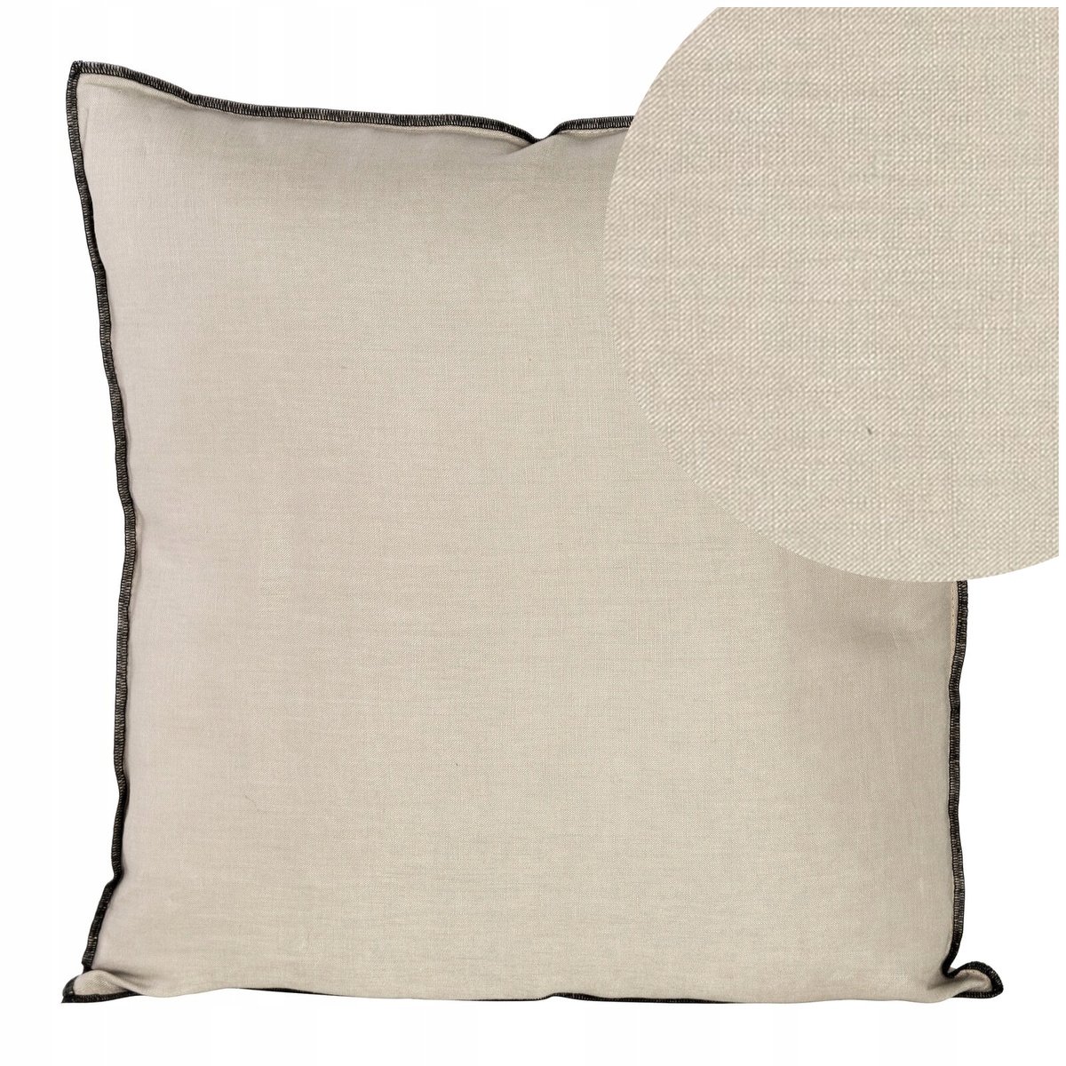 Sierkussenhoezen 45x45cm Linnenmix Beige Zwart