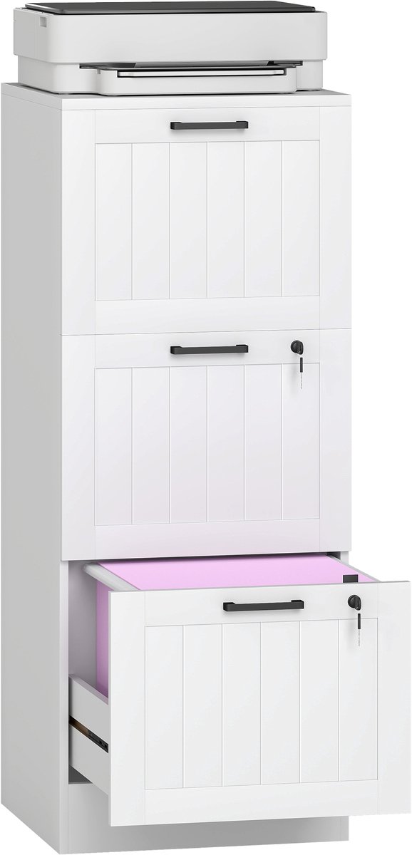 HOMCOM-Archiefkast-MDF-40x40x101cm-Wit