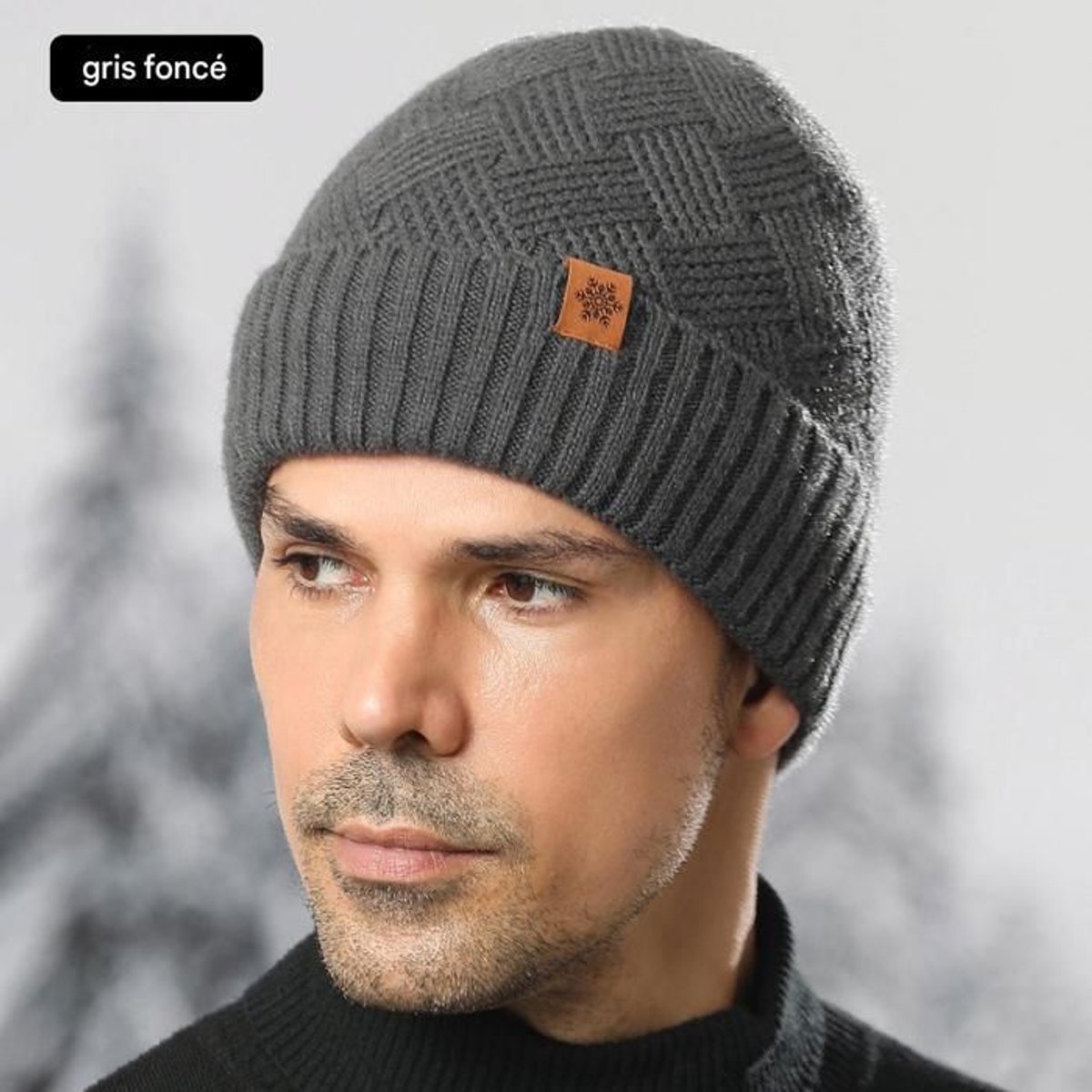 Mannen Winter Set 3-delig - MutSjaal Handschoenen - Alpaca Wol Mix - Marineblauw - Gevoerd Warm - Winddicht - Elastisch Ademend - Uniseks Design - Dagelijks Gebruik — cadeau in Mode & Accessoires - foto 6