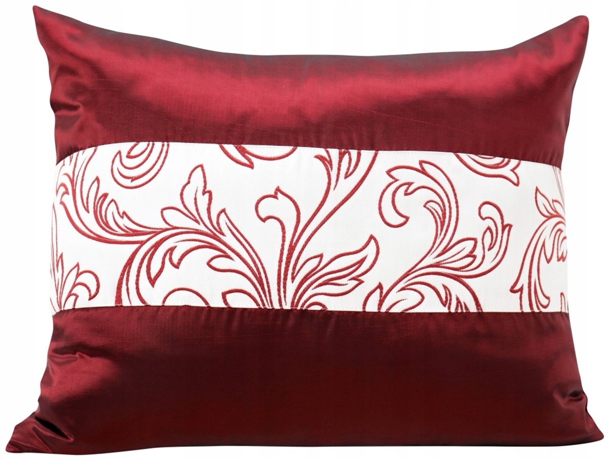 Decoratieve kussensloop 50x60 cm, zacht en aangenaam, wit-bordeaux
