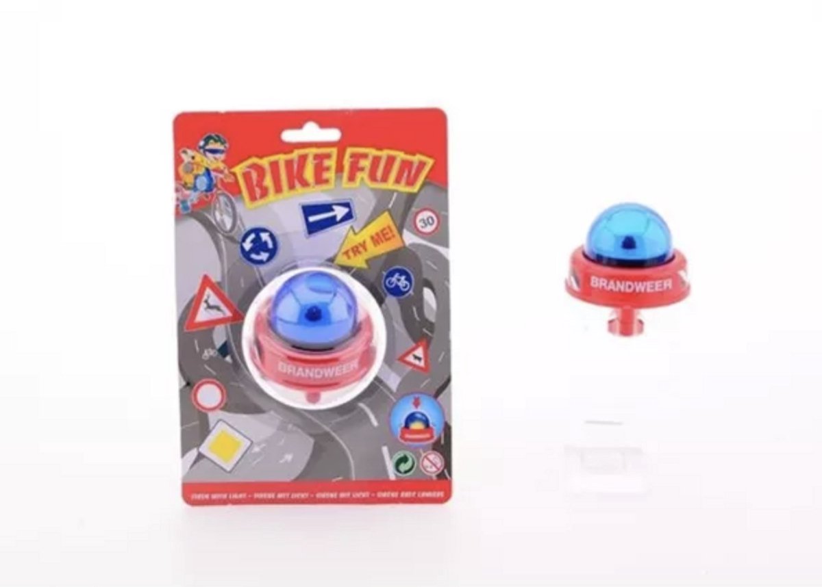 Brandweer Sirene - Bike Fun - 14x7 CM - Voor Kinderen - Jongens en Meisjes - Cadeau - Speelgoed - Fiets Speelgoed - Brandweer Speelgoed - Kleurige Sirene - Bike Fun