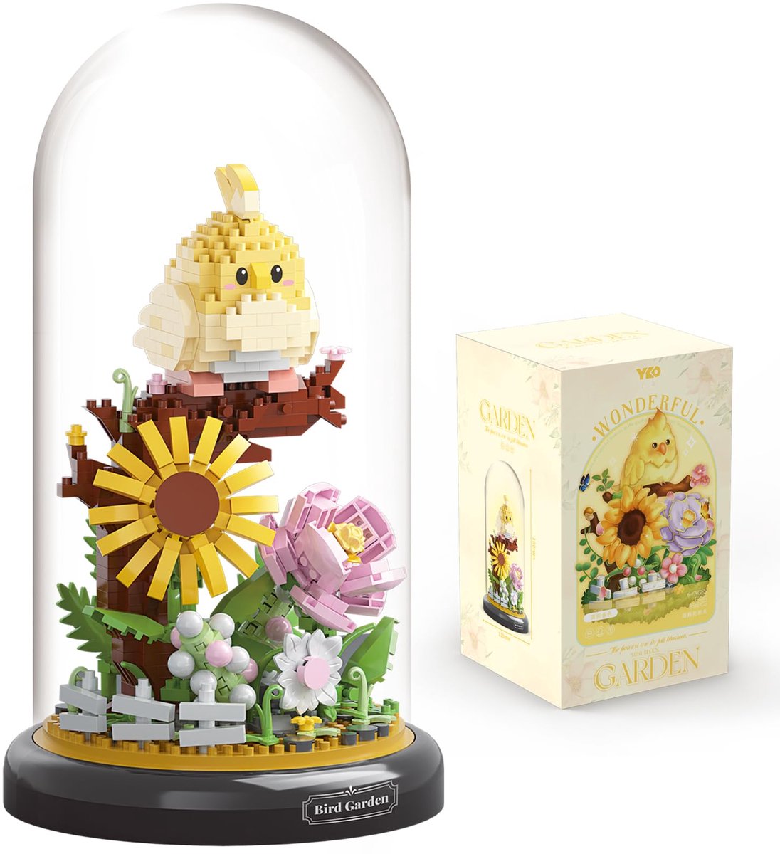 Namajunas - Kunstbloemen Boeket - Bloemenboeket in Stolp - Bouwsets Volwassenen - Dierentuin Serie Collection - Botanical Bloemen - Bouwsets - Niet geschikt voor LEGO - Papegaai- Decoratie voor Huis, Cadeau, Kerst, Oudjaar, Nieuwjaar