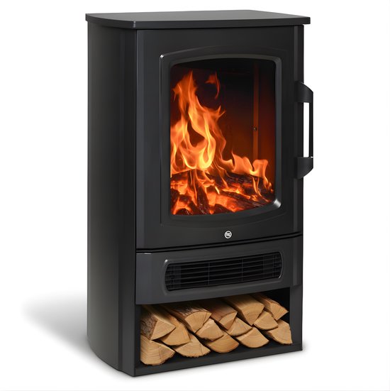 Foyer électrique - Avec chauffage - Avec thermostat - Foyer d'ambiance - Chauffage électrique - Pose libre - Zwart - 2000 Watt