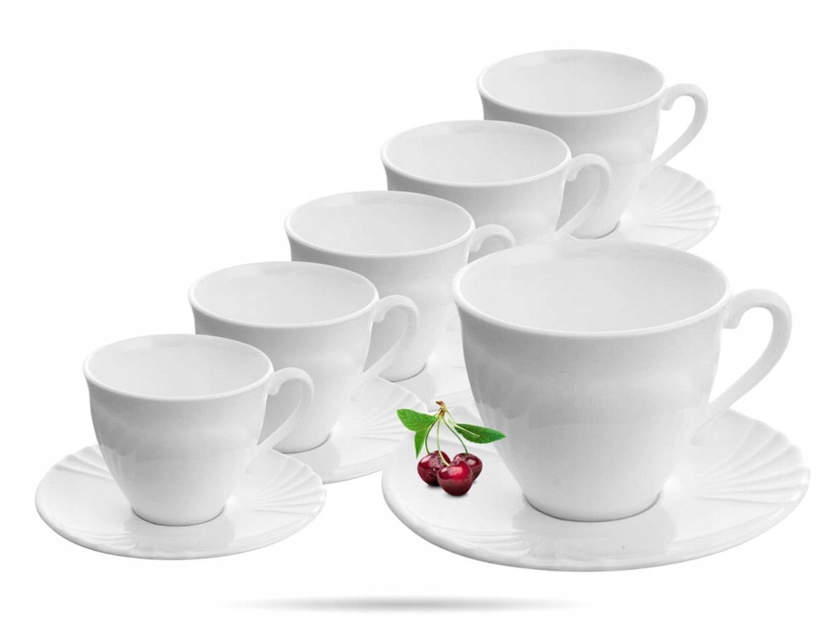 Luminarc Cadix Koffieservies voor 6 personen, 12-delig, wit