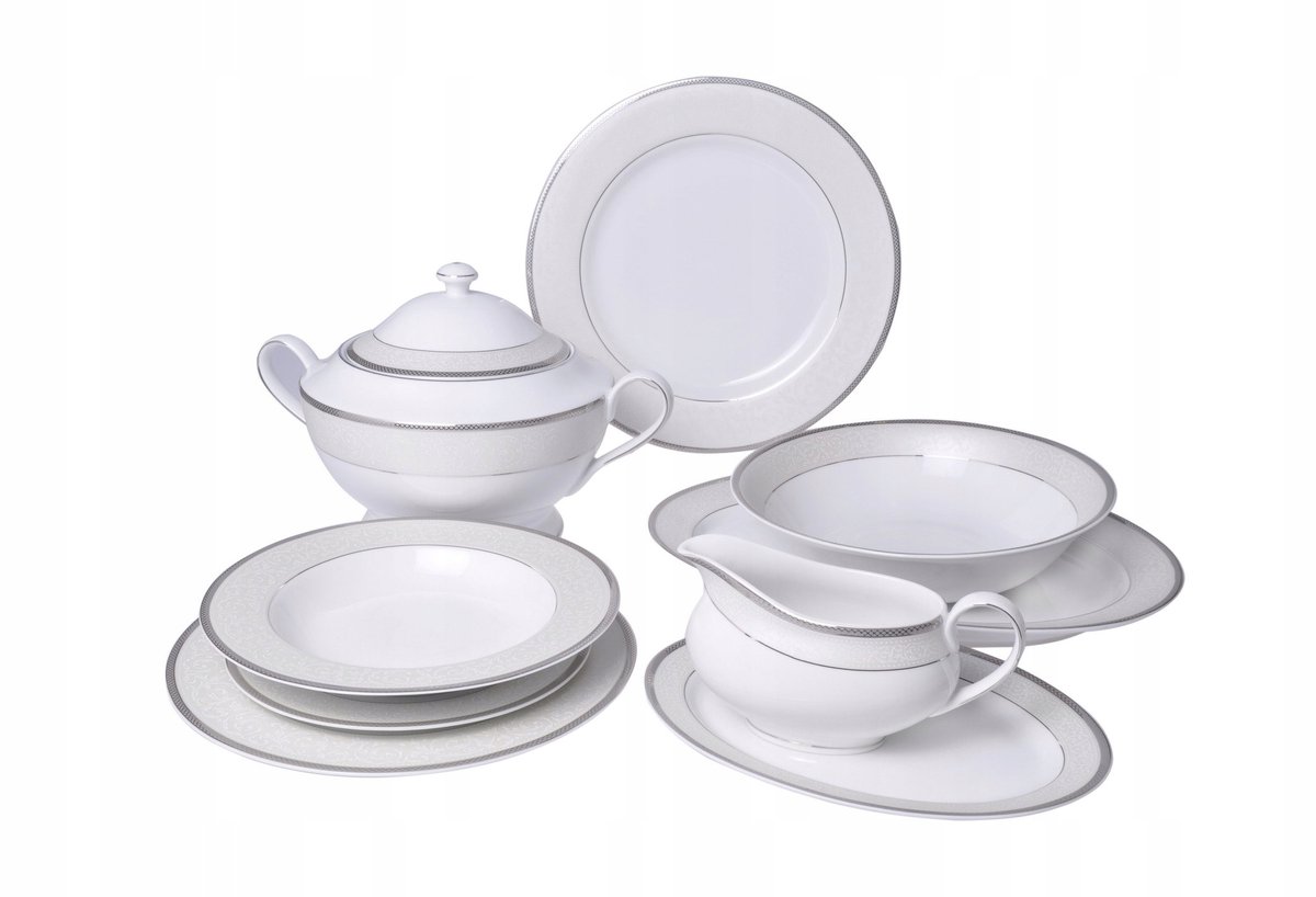 Bogucice Martha Platin Dinerservies voor 12 Personen - 42 Delen