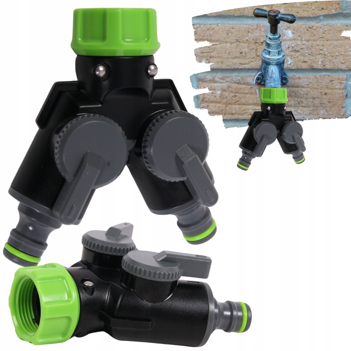 STALCO T-stuk met twee kleppen GARDEN S-80368
