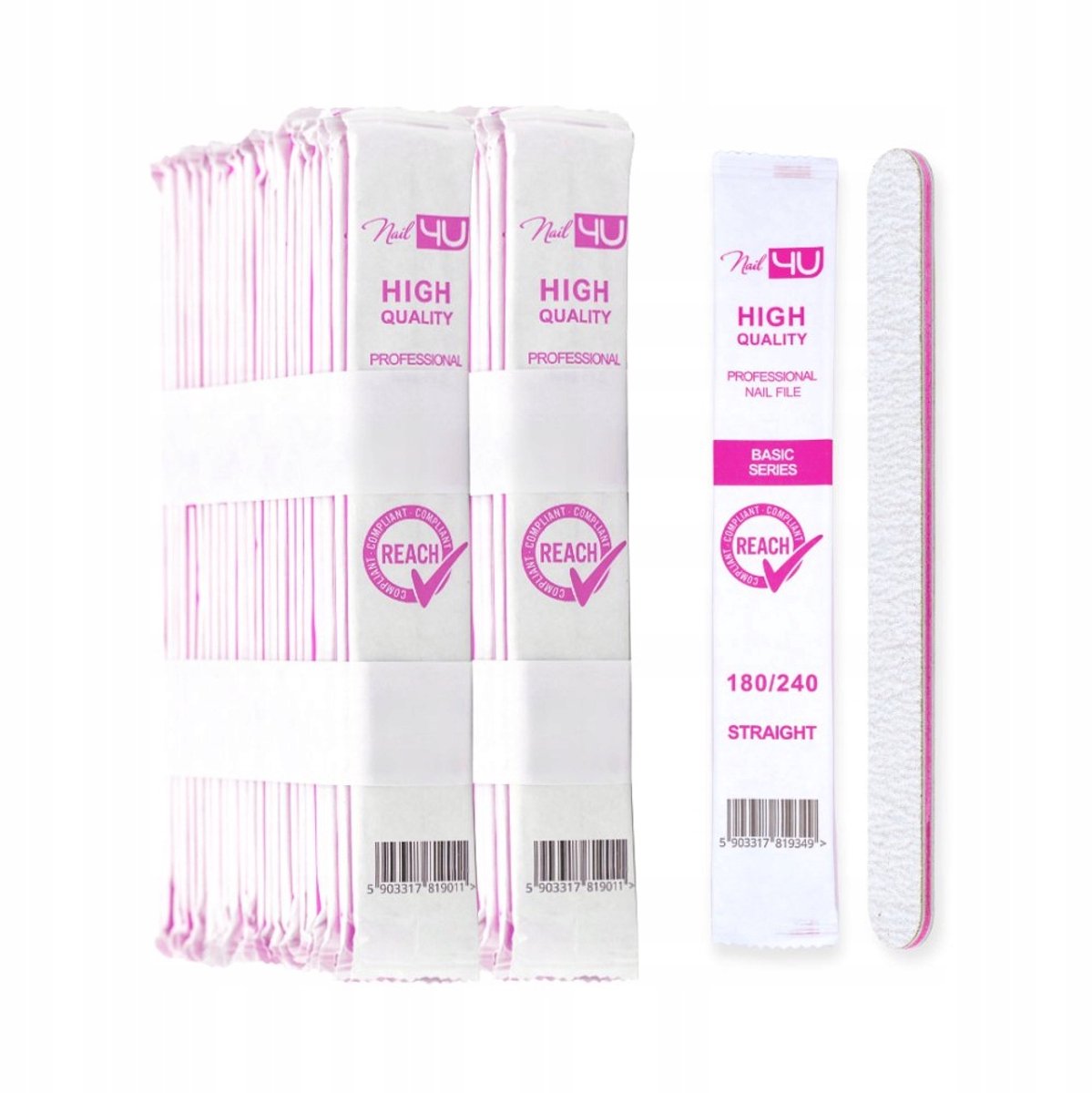 Nail4U Basic Nagelvijlen Recht 180/240 - 50 stuks