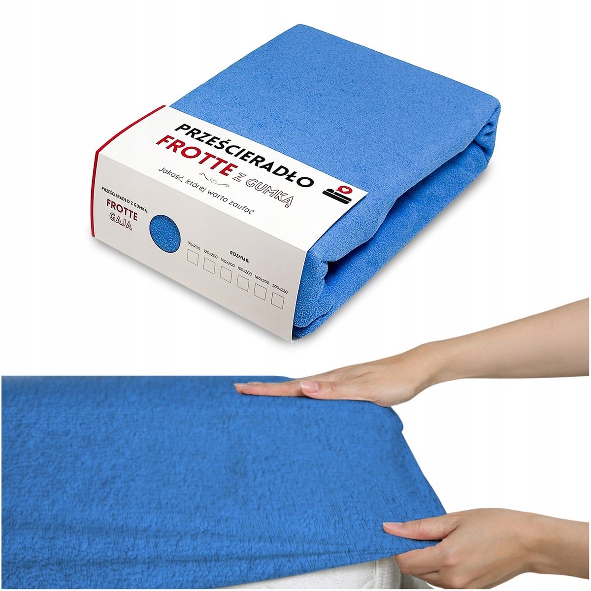 Fijne Frotte Hoeslaken 180x200 cm met Elastiek - Blauw