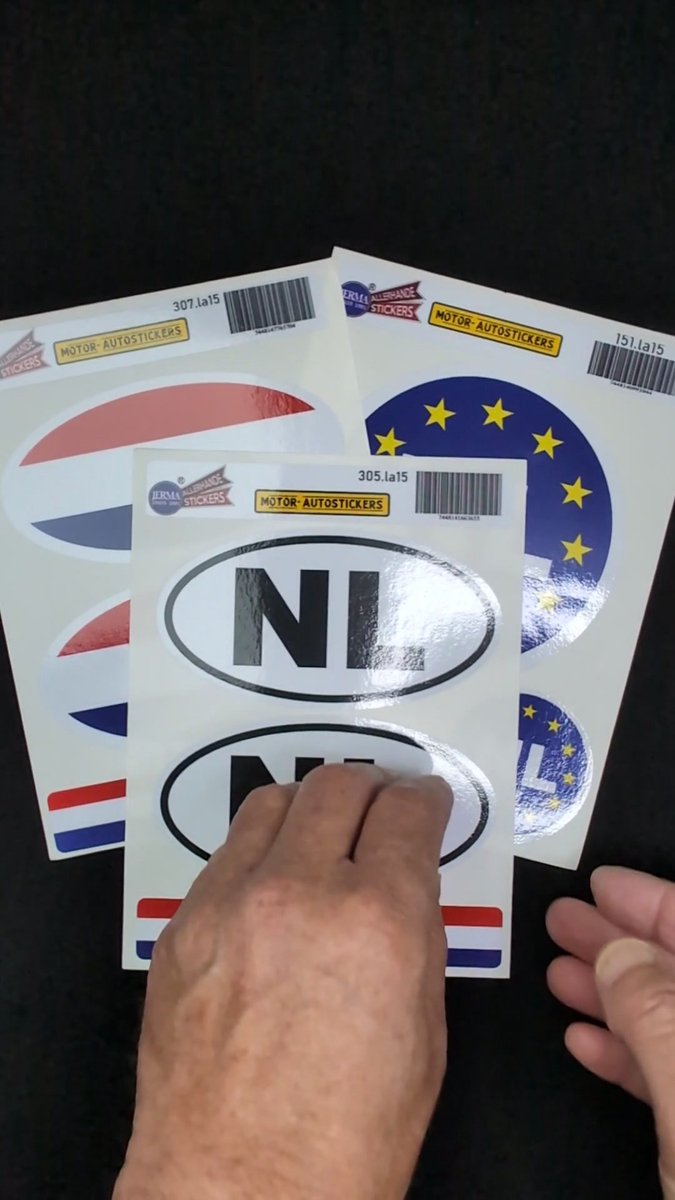EUROPE-NETHERLANDS flag, EU-NL European Union-Dutch 2 (50mm) Vinyl Bumper-Helmet Stickers, Decals x4
