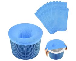 Skimmer sokken - 20 stuks skimmer-filternet - filter skimmer zwembad- skimmer zwembadaccessoires voor oppervlakteskimmer- skimmermand, net, nylon, verwijdert bladeren (blauw)
