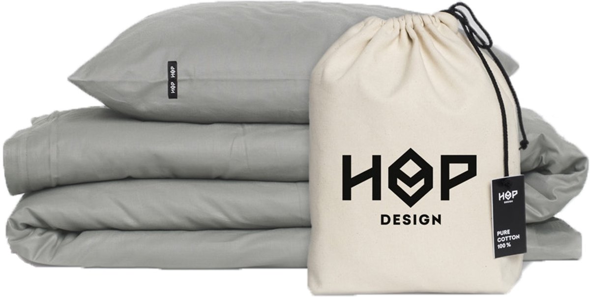 HOP DESIGN Beddengoed 200x200cm Donkergrijs 100% Katoen