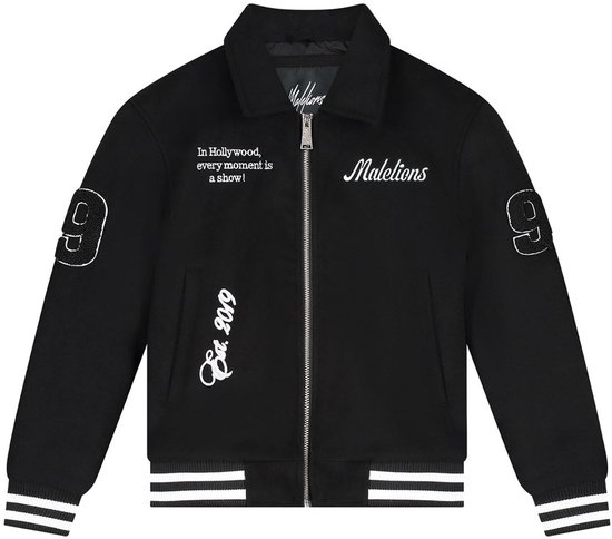 Malelions - Veste universitaire célèbre - Noir/ White - Taille 176