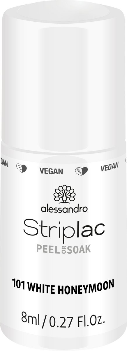 Alessandro Striplac Peel or Soak | 101 - White Honeymoon | Nagellak 8ml - 101 White Honeymoon