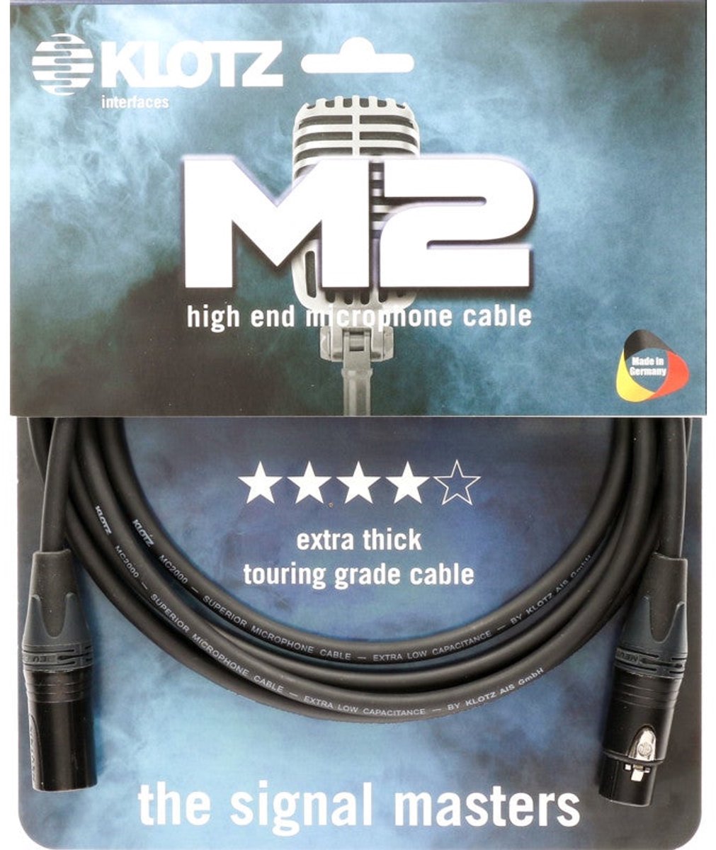 Klotz M2 M2FM10030 microfoonkabel Neutrik 3p XLR 0.3m