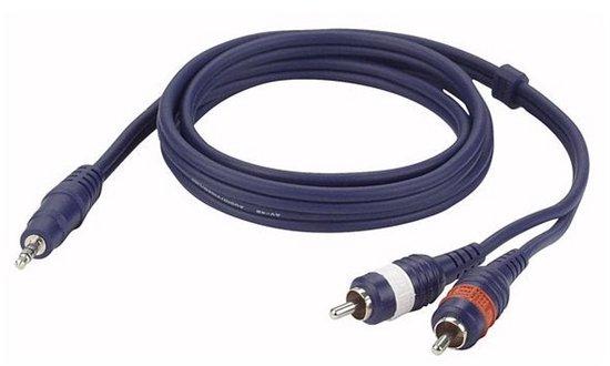 Câble de transition DAP Audio Mini Jack vers RCA 3m - Mini Jack Stéréo vers 2x RCA (Tulip) - 3m