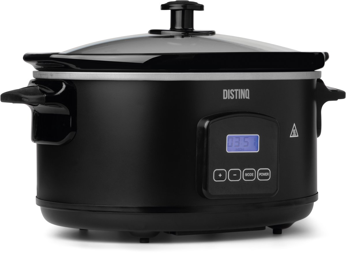 DistinQ Digitale Slowcooker 6 liter – Keramische binnenpan - Warmhoudfunctie