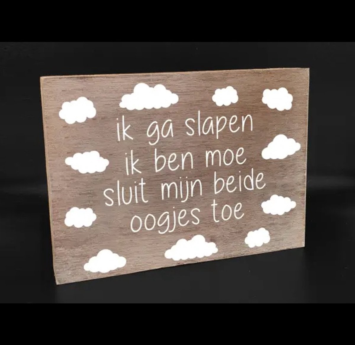 Babykamer Accessoire - Tekstblok - 18x25cm - Hout - Natural (wit)