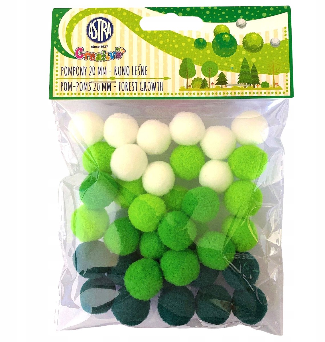 Creatieve Pompons 20 mm - Groen Mix - 36 Stuks