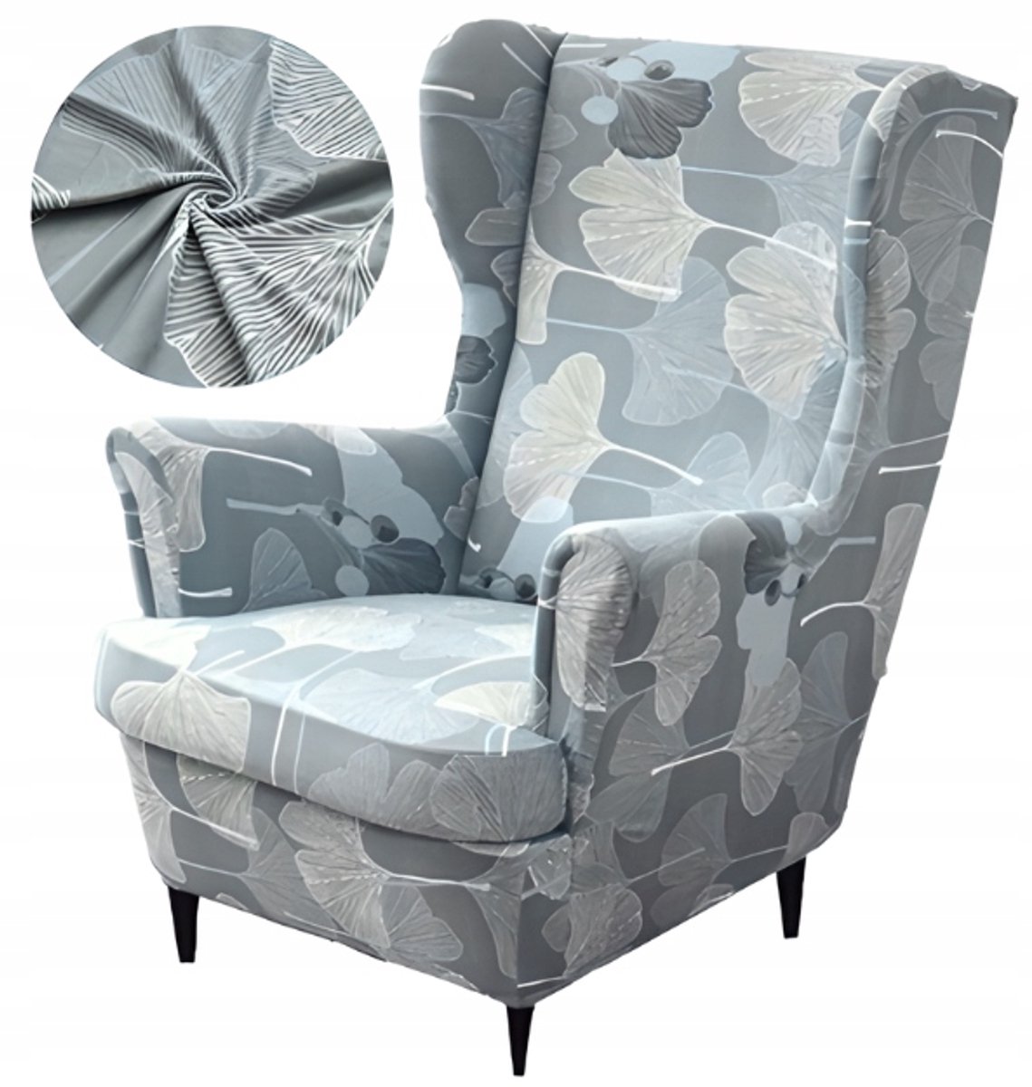 Elastische Fauteuilhoes met Bladprint - Grijs