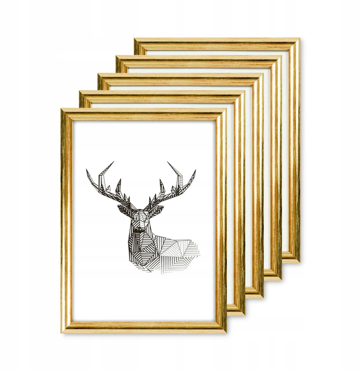 Houten Fotolijst Set 5 stuks Goud 13x18 cm