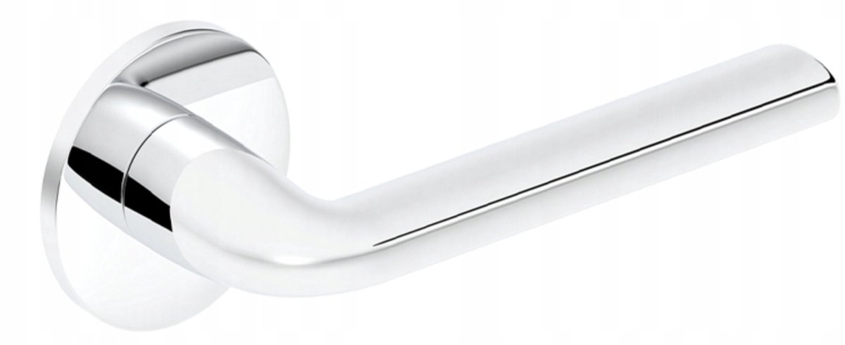 Luna R Slim Deurklink met Ronde Rozet - Chroom Glans