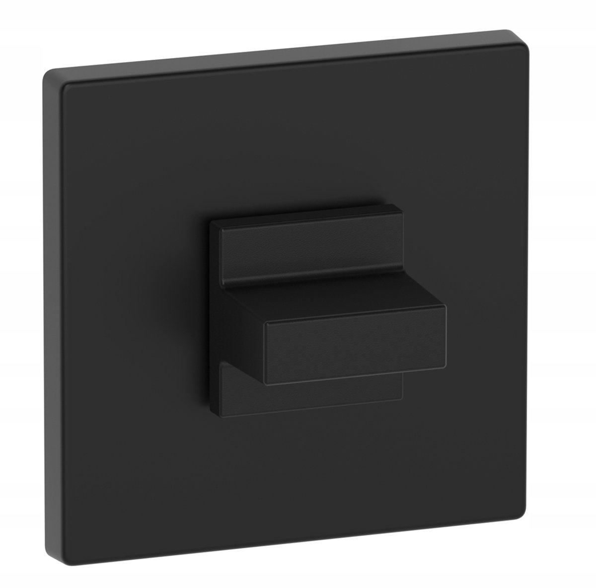 Nomet Rozet Vierkant Slim 5mm Zwart Mat met WC-blokkering