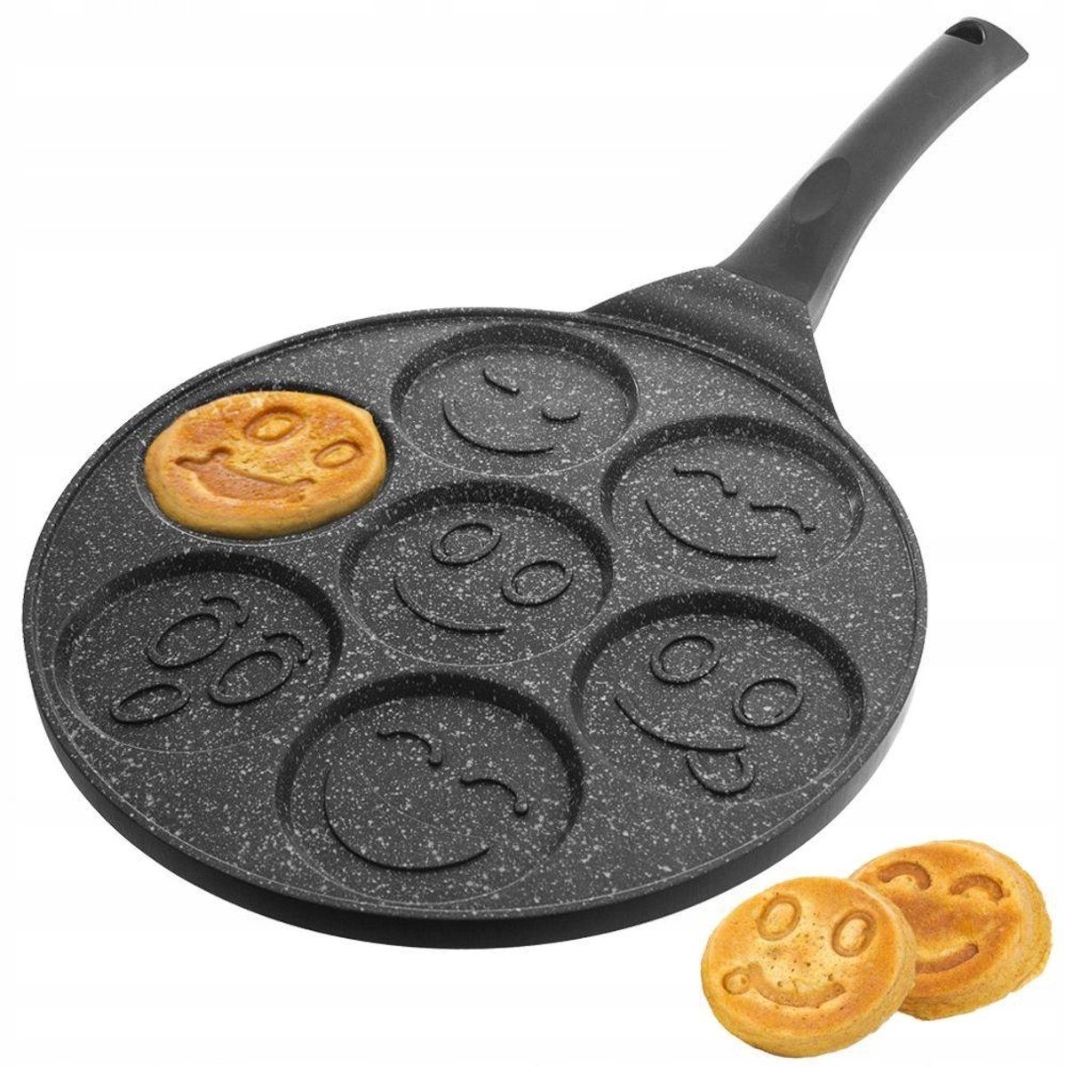 Marmeren Koekenpan 26cm voor Pannenkoeken, Oliebollen & Eieren - Non-stick