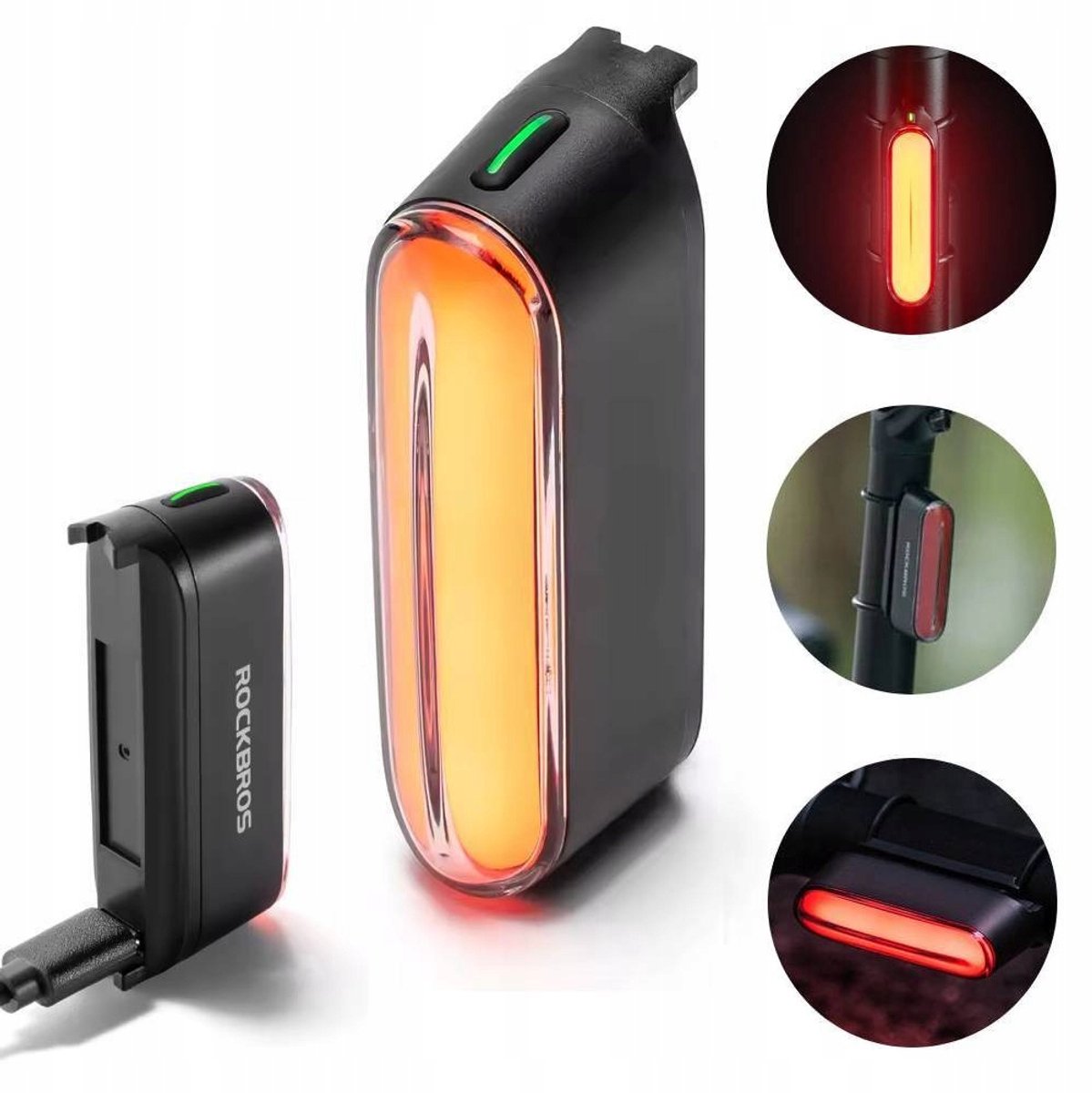 ROCKBROS Magneet Fietslamp Achtste IPX6 Remlicht 36u 400mAh