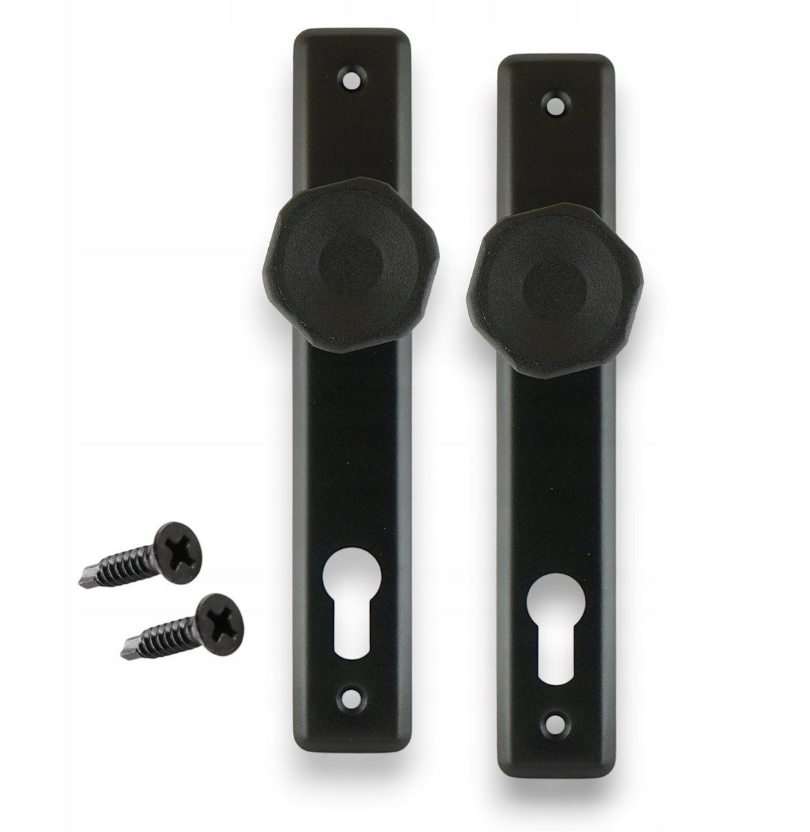 Zwarte deurkrukknop 72 mm - Universele deur- en poortgreep