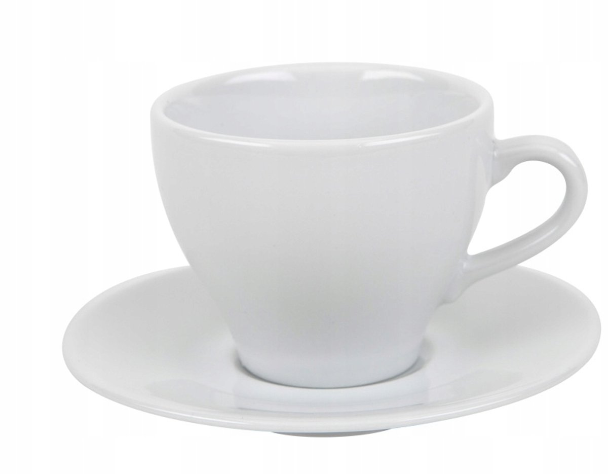 Lubiana Paula Porseleinen Kop in Schotel 200ml - Wit