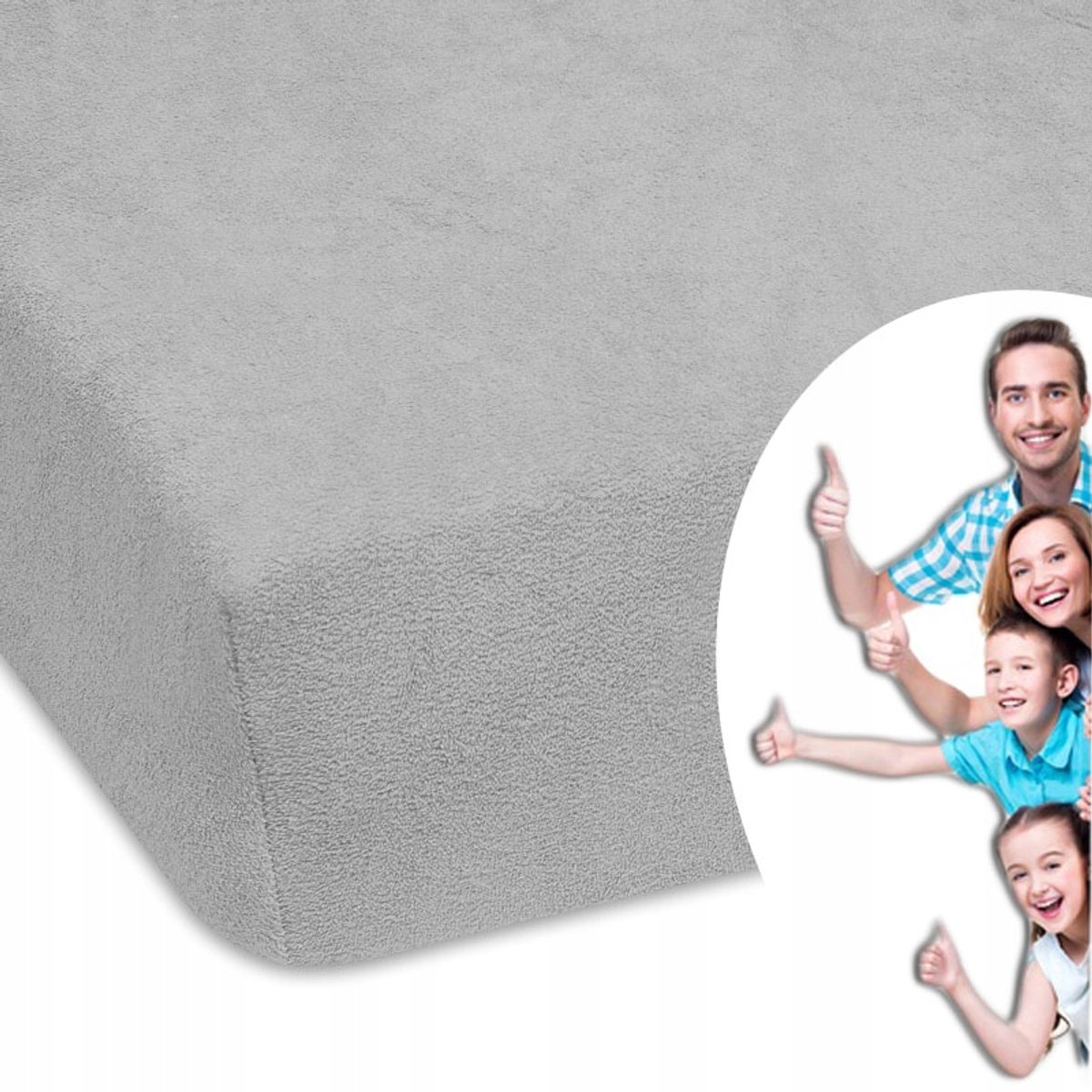 Badstof hoeslaken 60x90 cm met elastiek, effen kleur