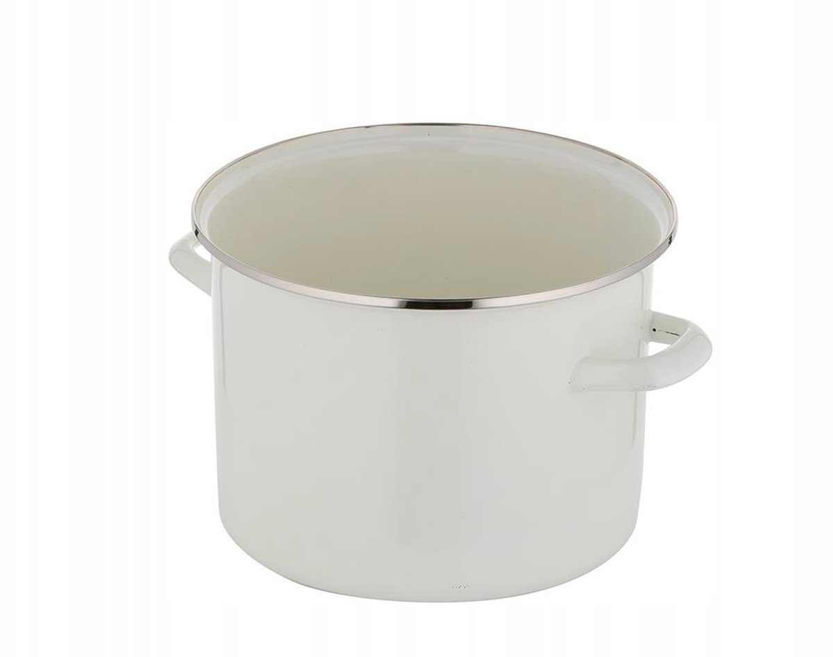 Crème geëmailleerde pan 18 cm 3L - Glad en stijlvol