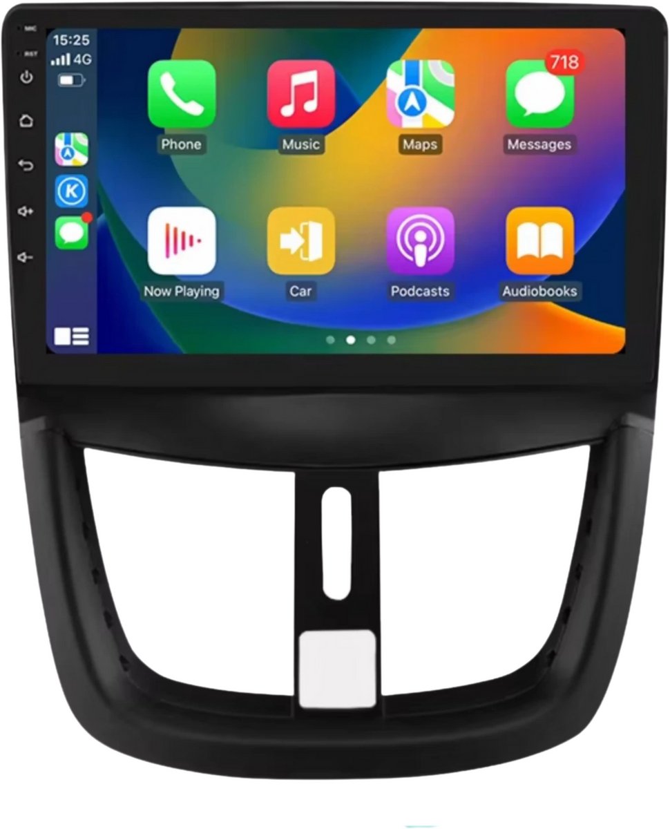 Autoradio met bluetooth - Carplay - Voor Peugeot 207 / 207CC (2006-2015) - Geschikt voor Apple en Android - Stereo - Navigatie - Navigatiesysteem auto - 2GB 64GB