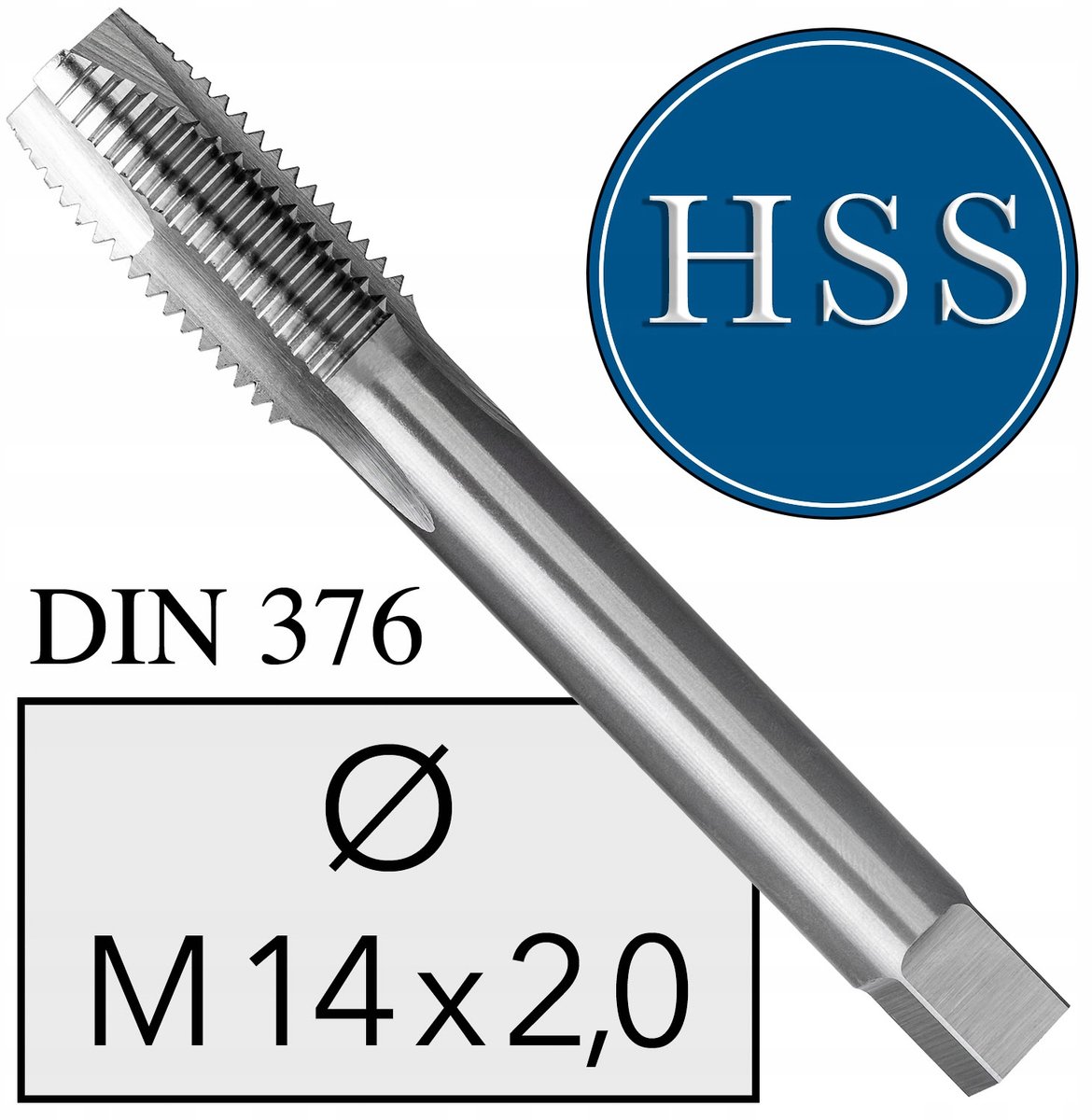 M14 HSS Machinetap DIN 376, recht, metrische draad