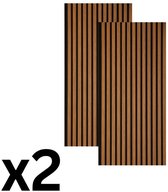 Akoestische Panelen - 2 Stuks - 60X120cm - 3-Zijdig - 13mm - Teak - Geluidsabsorptie - Flexibel - Stijlvol Ontwerp - Akupanel - Akoestische Wandpanelen - Akoestisch Paneel - Akoestische Wand