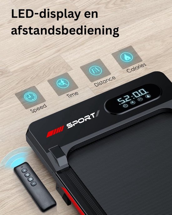 Sportconic Loopband 1-6km/u - Walking pad met Helling - Wandelband voor
