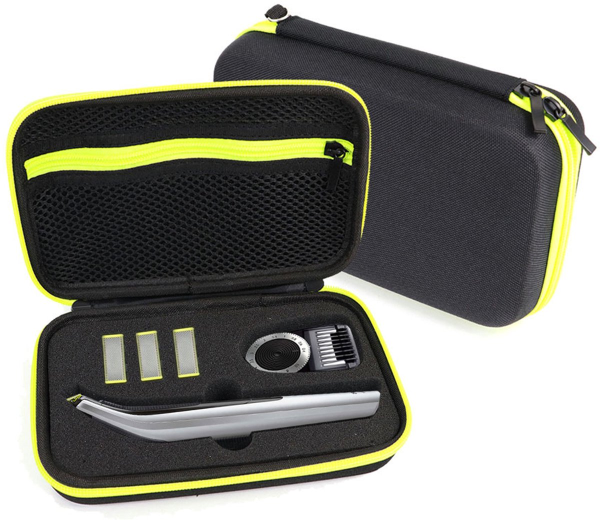 BukkitBow – Hard Cover Reistas – Opbergetui Geschikt voor Philips OneBlade & OneBlade Pro (360) – met Schokbestendige Foam - Zwart