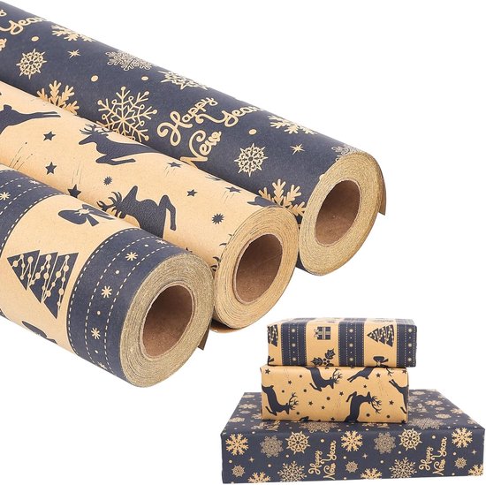 Papier cadeau de Noël Solacis - Luxe - Papier cadeau - Noël - Fêtes - Cadeau - Must pour les fêtes !
