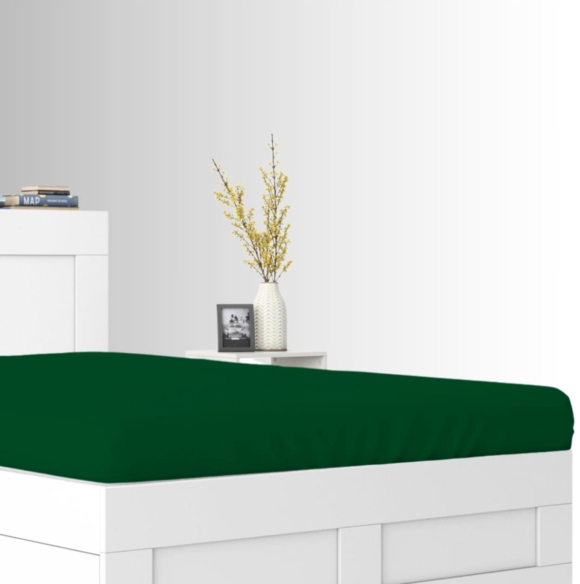 Frotee Hoeslaken 80x200cm Donker Groen - Dik & Nederlands Product
