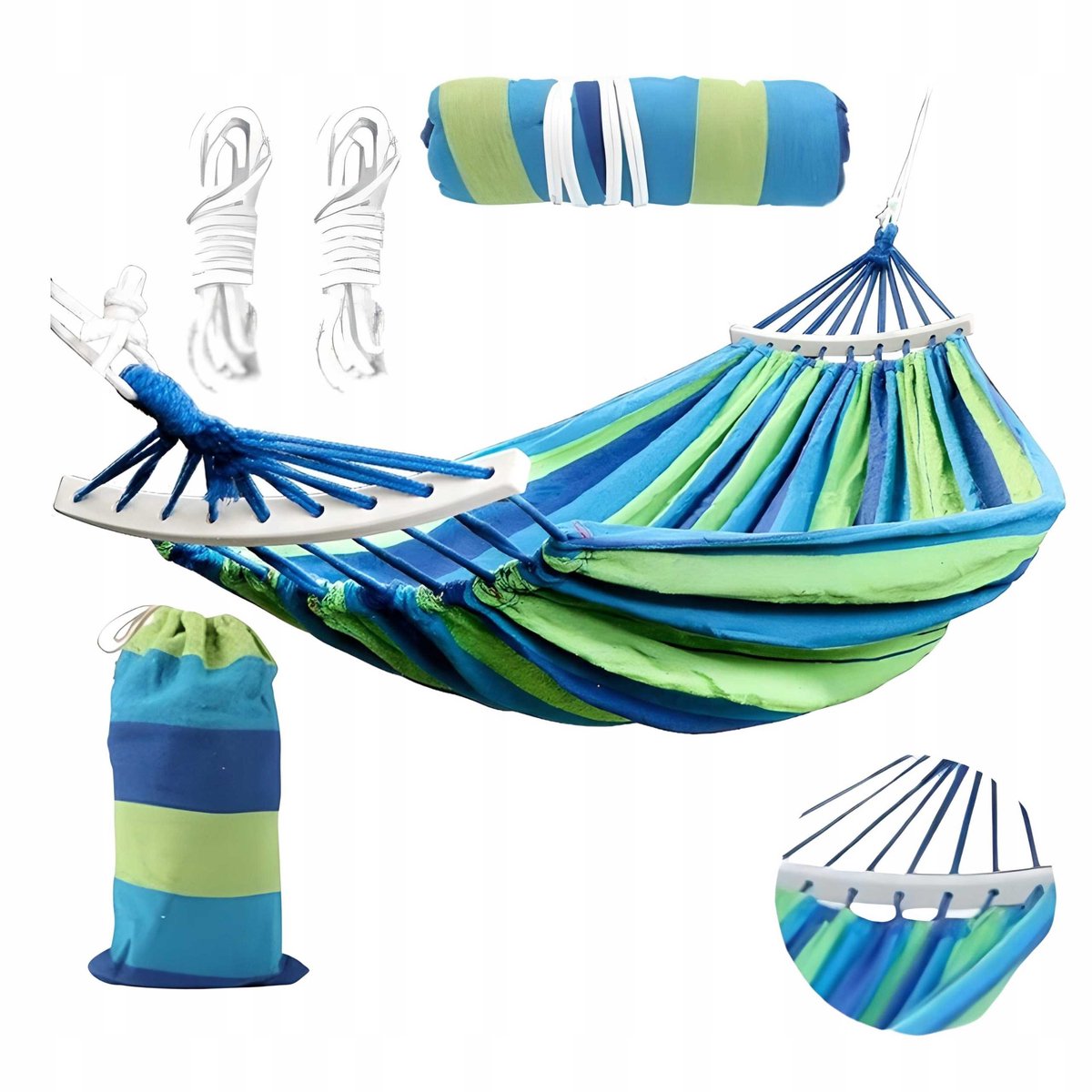 XXL Tuinhangmat met Stang en Hoes - 200x80cm