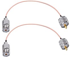 UHF-kabel RG316 coax RF-stekker naar bus 8 inch brug pigtail CB radio 2 stuks.