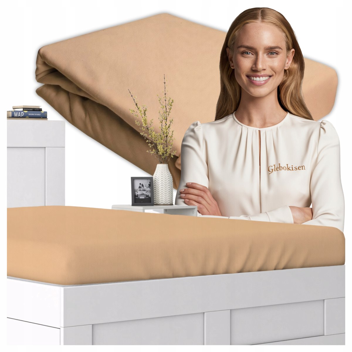 Jersey Hoeslaken 80x180 cm Katoen Beige - Ademend & Zacht